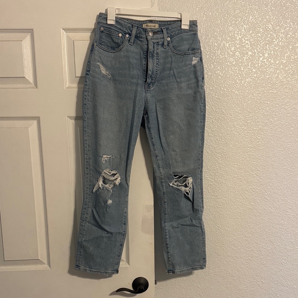 Madewell Light Blue Distressed Boyfriend Jeans